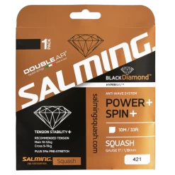 Salming Black Diamond 17 Squash String (Black)