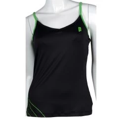 Prince Womens Spaghetti Strap Tank Top (Black/Green)