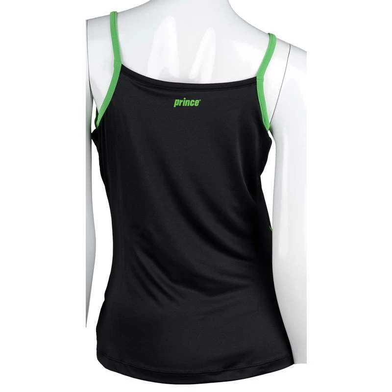 Prince Womens Spaghetti Strap Tank Top (Black/Green) 2 Prince Womens Spaghetti Strap Tank Top (Black/Green) - Image 2