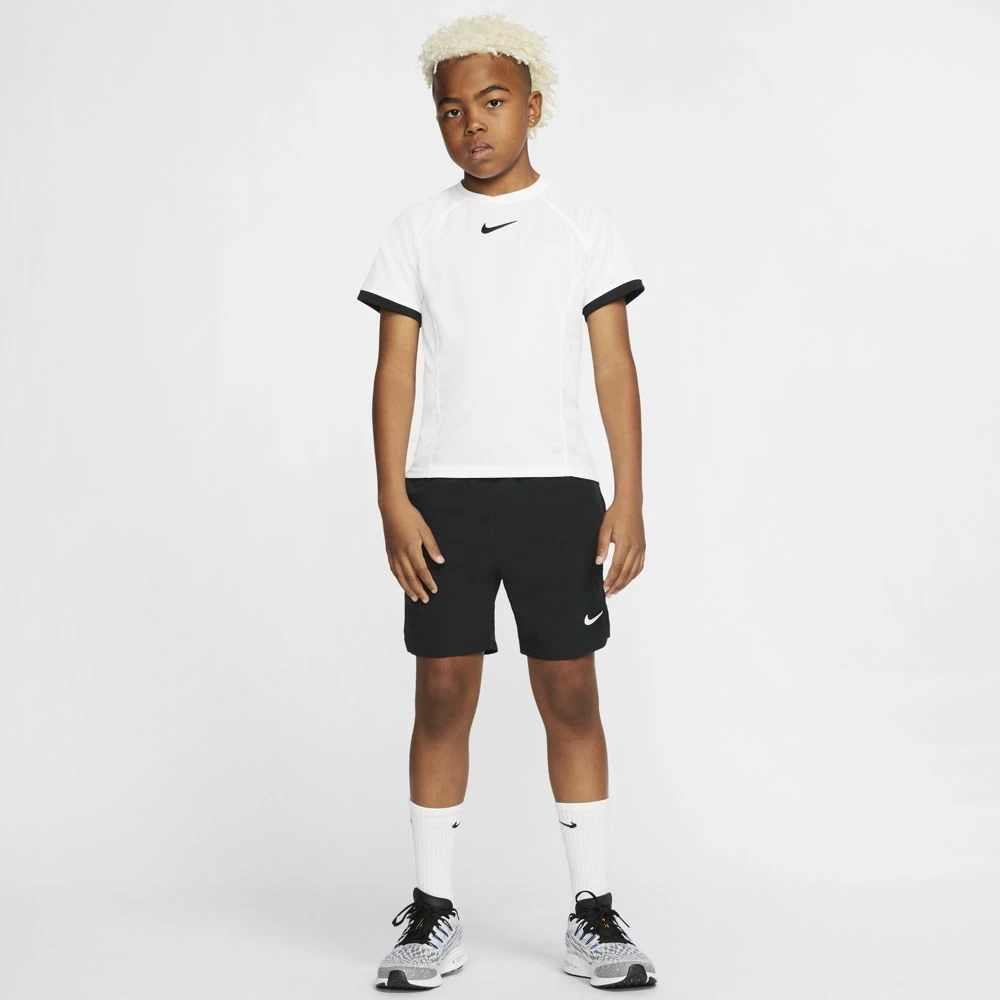 Nike Boy's Court Flex Ace Shorts (Black/White) 5 Nike Boy's Court Flex Ace Shorts (Black/White) - Image 5