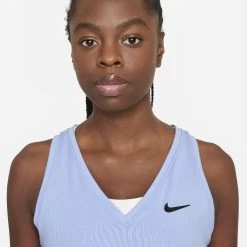Nike Women's Dri-FIT Victory Tank (Aluminum/Black) -Tennis Equipment Store CV4784 468 PHSYM001 3144