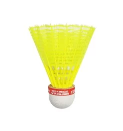 Carlton F2 Nylon Badminton Shuttlecocks (Yellow) (Red Cap) -Tennis Equipment Store Carlton F2 Badminton Shuttle Yellow Red Cap Single