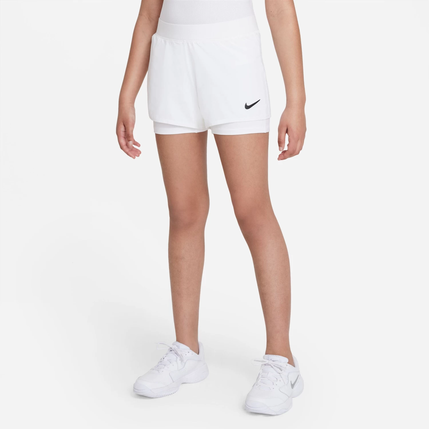 Nike Girls' Dri-FIT Victory Shorts (White/Black) 5 Nike Girls' Dri-FIT Victory Shorts (White/Black) - Image 5