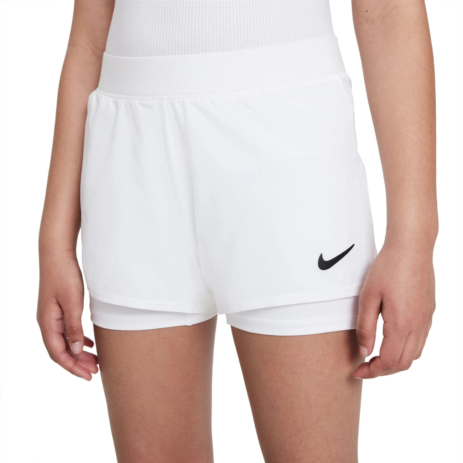 Nike Girls' Dri-FIT Victory Shorts (White/Black) 1 Nike Girls' Dri-FIT Victory Shorts (White/Black)