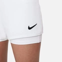 Nike Girls' Dri-FIT Victory Shorts (White/Black) 13 Nike Girls' Dri-FIT Victory Shorts (White/Black) -Tennis Equipment Store DB5612 100 PHSYM002 3144