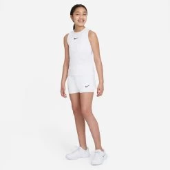 Nike Girls' Dri-FIT Victory Shorts (White/Black) 10 Nike Girls' Dri-FIT Victory Shorts (White/Black) -Tennis Equipment Store DB5612 100 PHSYM003 3144