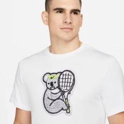 Nike Men's Dri-FIT Koala Tennis Top (White) -Tennis Equipment Store DD8388 100 PHSYM001 3144