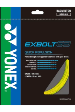 Yonex BG Exbolt 63 Badminton String (Yellow)