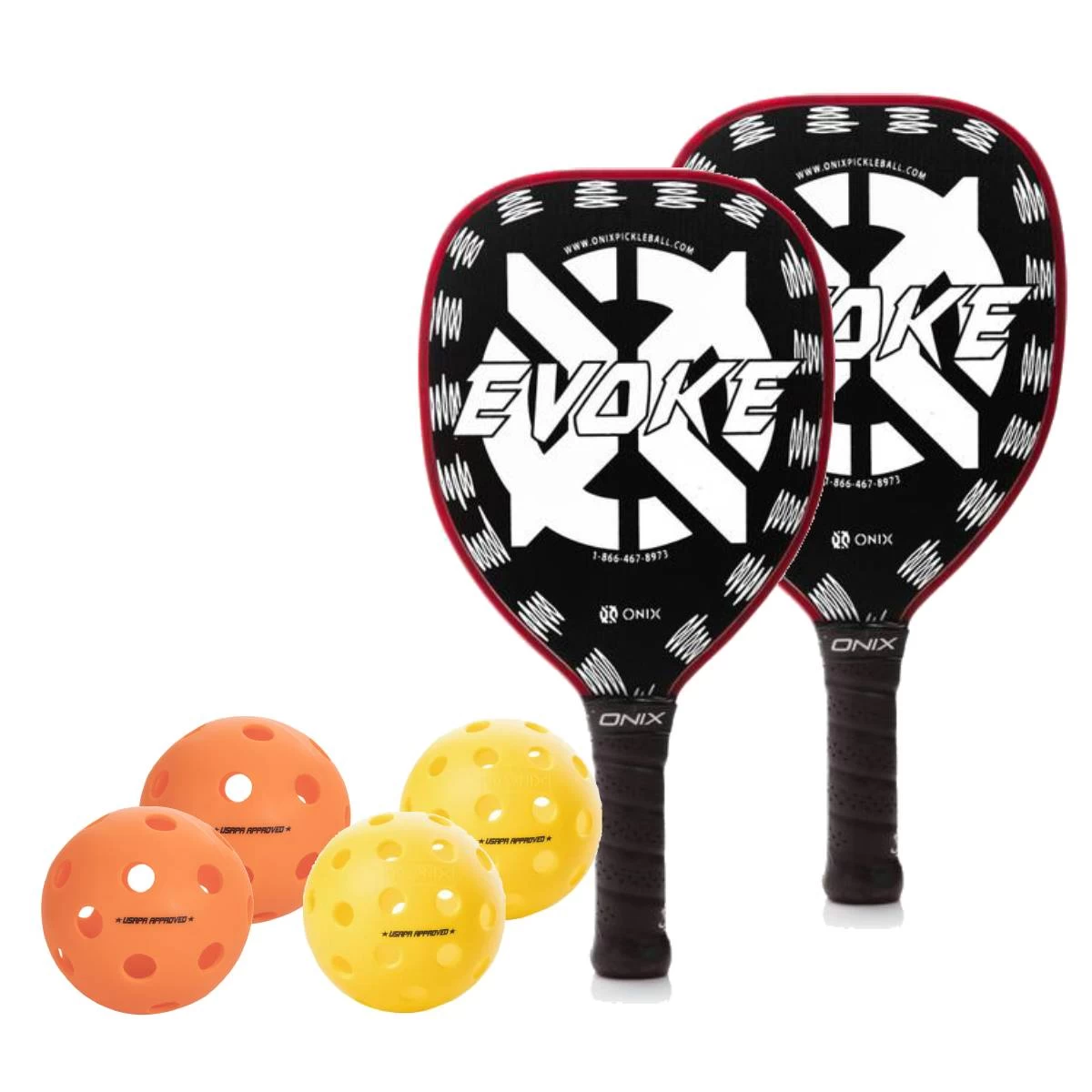 ONIX Evoke Teardrop (White) 2 Paddle Pickleball Bundle 1 ONIX Evoke Teardrop (White) 2 Paddle Pickleball Bundle