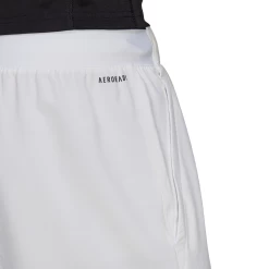 Adidas Men's Club Stretch Woven 7-Inch Shorts (White/Black) -Tennis Equipment Store GH7222 APP on model detail 1 white
