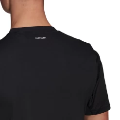 Adidas Men's 3 Stripes Club Top (Black) -Tennis Equipment Store GL5403 APP on model detail 2 white