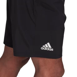Adidas Men's Club Stretch Woven 7-Inch Shorts (Black/White) -Tennis Equipment Store GL5409 APP on model detail 2 white 6d26e8d4 92fb 47e4 9627 2c4f93daa2a8