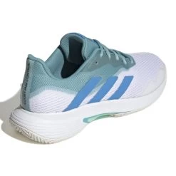 Adidas CourtJam Control Men's Tennis Shoe (Mint/Blue/White) -Tennis Equipment Store GY4002 7 FOOTWEAR Photography BackLateralTopView white