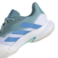 Adidas CourtJam Control Men's Tennis Shoe (Mint/Blue/White) -Tennis Equipment Store GY4002 9 FOOTWEAR Photography DetailView2 white
