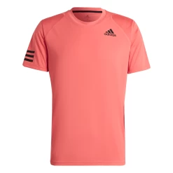 Adidas Men's 3 Stripes Club Top (Semi Turbo/Black) 13 Adidas Men's 3 Stripes Club Top (Semi Turbo/Black) -Tennis Equipment Store HB9075 APP photo front white