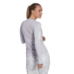 Adidas Women's Long Sleeve Top (Purple) -Tennis Equipment Store HM4252 5 APPAREL OnModel BackView transparent