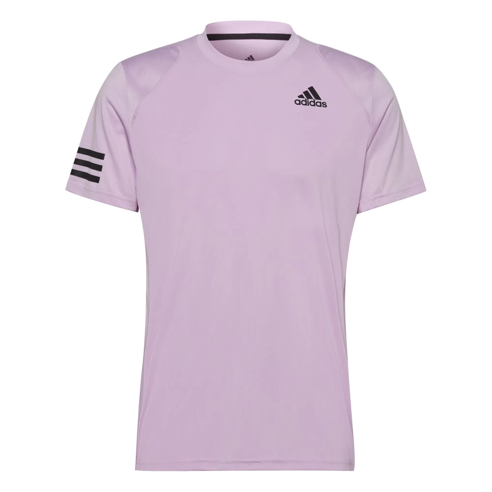 Adidas Men's Club Stripe Tennis Tee (Pink) 1 Adidas Men's Club Stripe Tennis Tee (Pink)