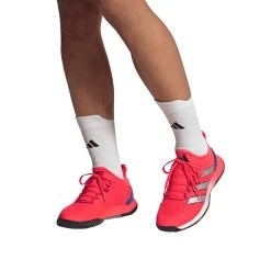 Adidas Adizero Ubersonic 4 Men's Tennis Shoe (Red) -Tennis Equipment Store HQ8379 10 FOOTWEAR OnModel FrontView transparent