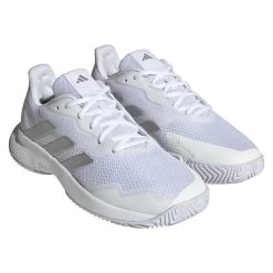 Adidas CourtJam Control Women's Tennis Shoe (White) 8 Adidas CourtJam Control Women's Tennis Shoe (White) -Tennis Equipment Store HQ8473 6 FOOTWEAR Photography FrontLateralTopView transparent