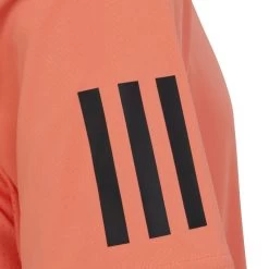 Adidas Boy's 3 Stripe Club Top (Orange) 7 Adidas Boy's 3 Stripe Club Top (Orange) -Tennis Equipment Store HR4288 4 APPAREL Photography DetailView1 transparent