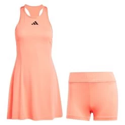 Adidas Women's Club Dress (Orange) -Tennis Equipment Store HZ4285 2 APPAREL Photography FrontView transparent