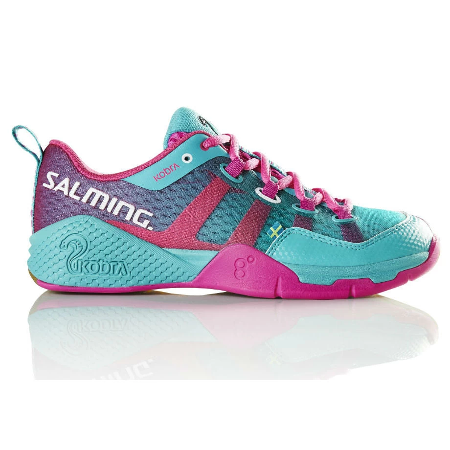 Salming Kobra Women's Indoor Court Shoe (Turquoise/Pink) 1 Salming Kobra Women's Indoor Court Shoe (Turquoise/Pink)