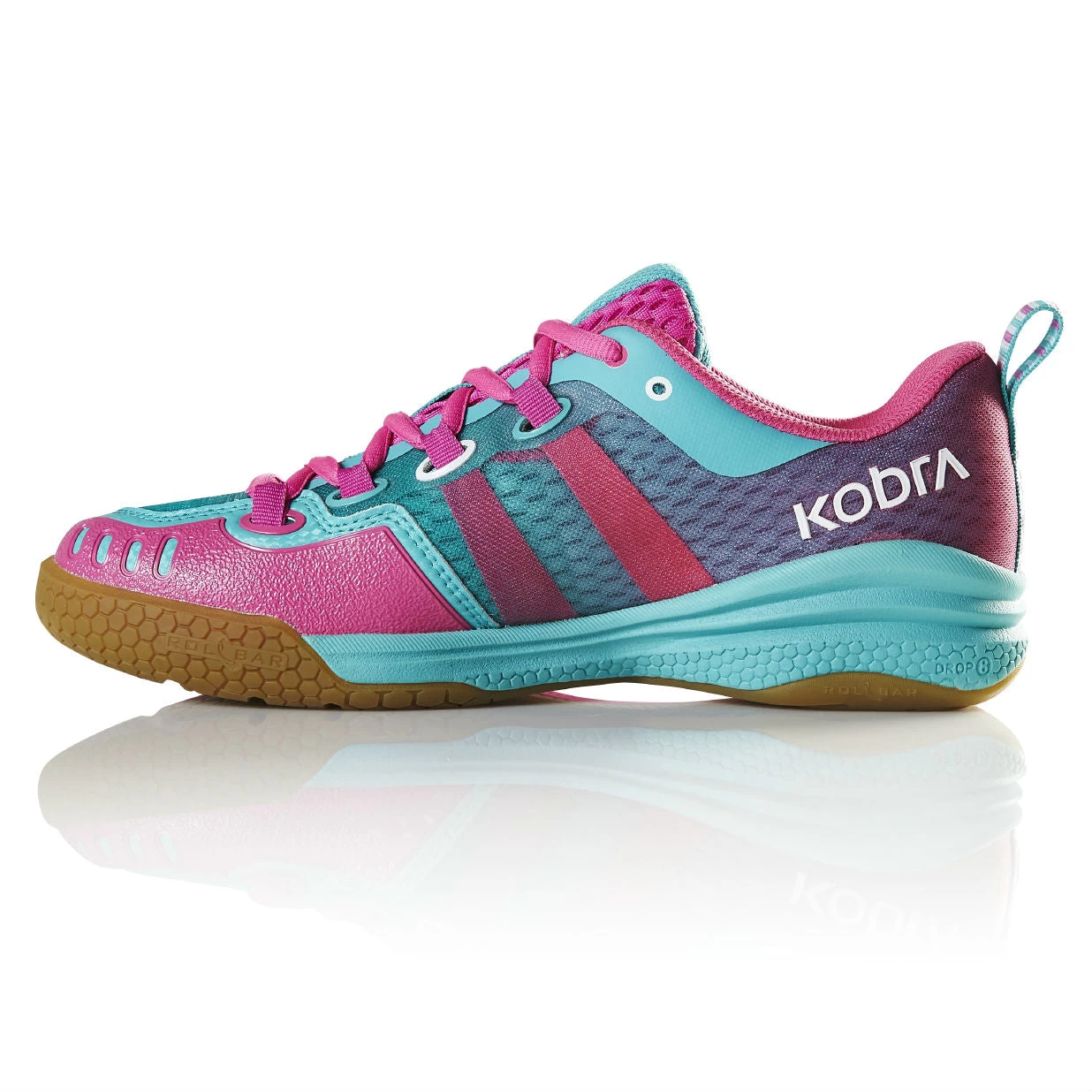 Salming Kobra Women's Indoor Court Shoe (Turquoise/Pink) 4 Salming Kobra Women's Indoor Court Shoe (Turquoise/Pink) - Image 4