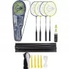 Dunlop Nitro-Star Ssx 1.0 - 4 Player Badminton Set (4 Racquets, 2 Shuttles, Pole, Net)