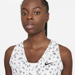 Nike Women's Dri-FIT Victory Print Tank (White/Black) -Tennis Equipment Store da4734 100 blanc 3