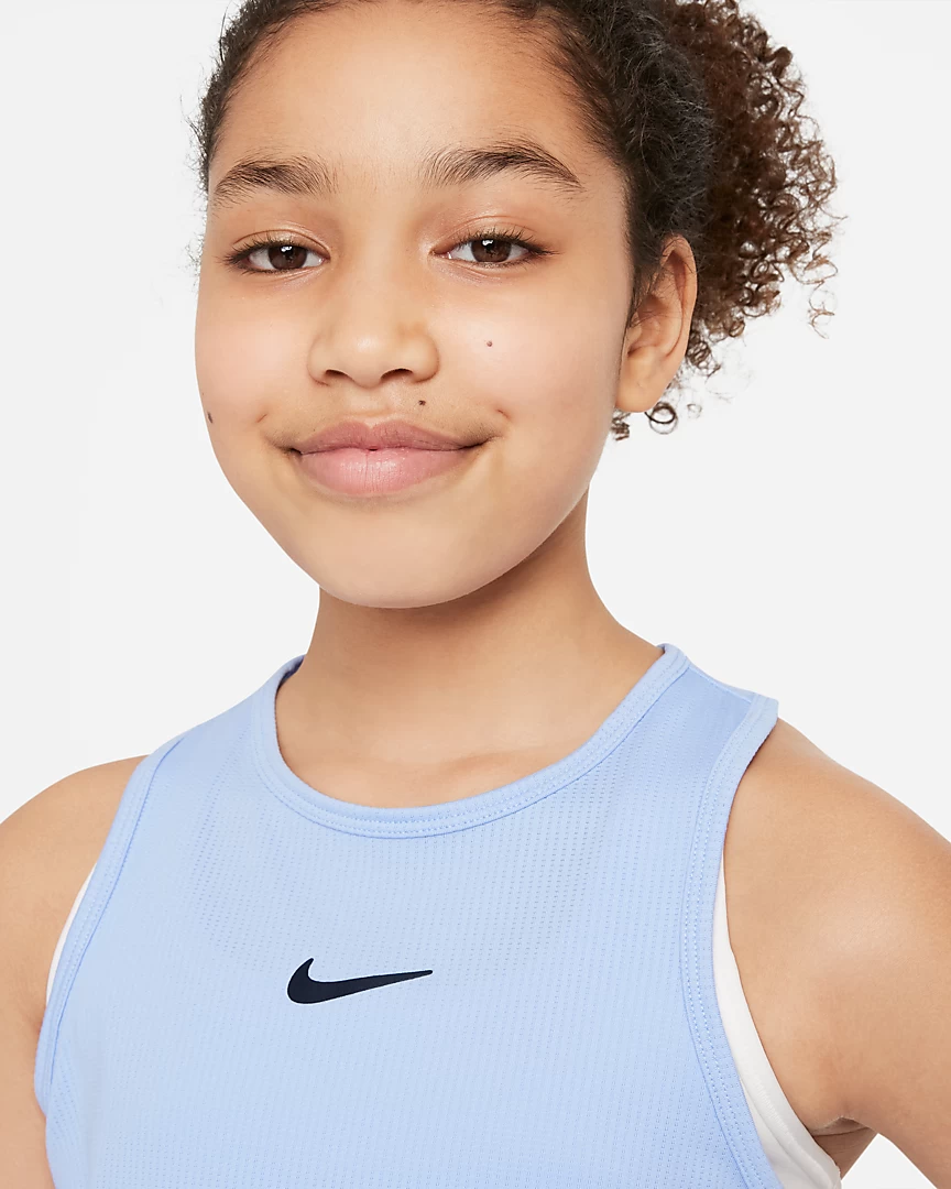 Nike Girls' Dri-FIT Victory Tank (Aluminum/White) 2 Nike Girls' Dri-FIT Victory Tank (Aluminum/White) - Image 2