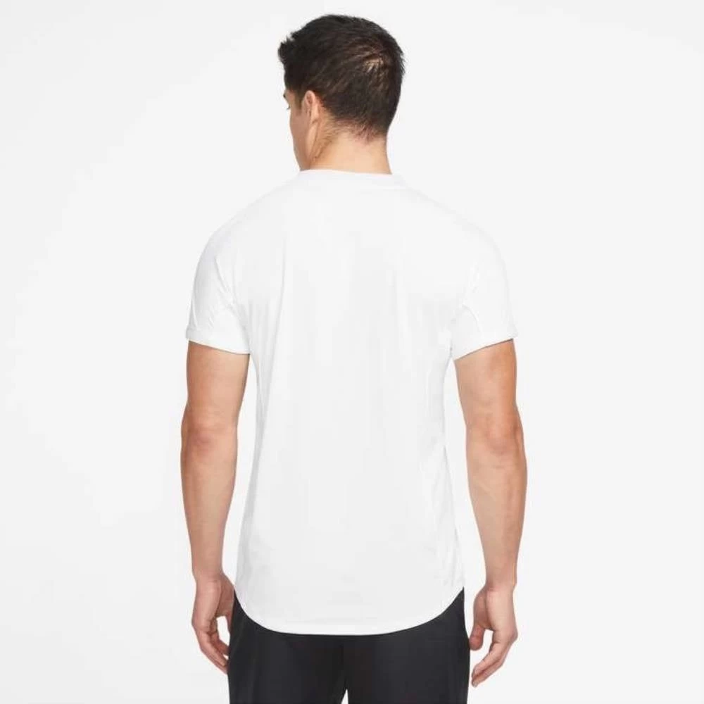 Nike Men's Dri-FIT Slam Zip Polo (White/Black) 3 Nike Men's Dri-FIT Slam Zip Polo (White/Black) - Image 3